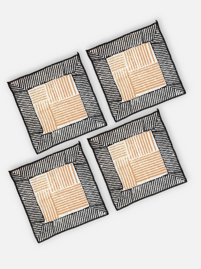 RIDGE WAFFLE HAND TOWEL BLUSH ORANGE (SET OF 4)