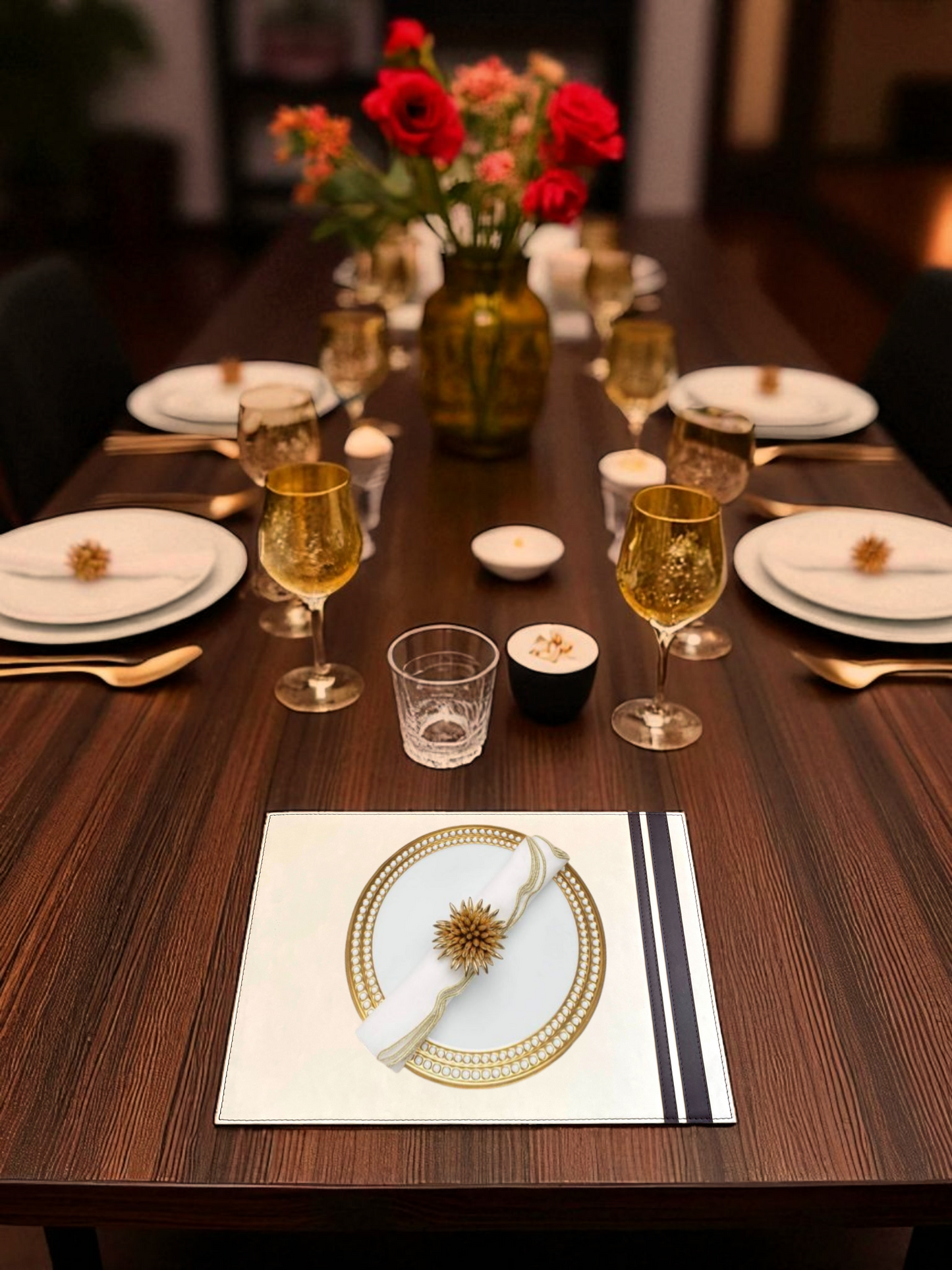NIVORA TABLE MAT IVORY & BROWN (PER PC)