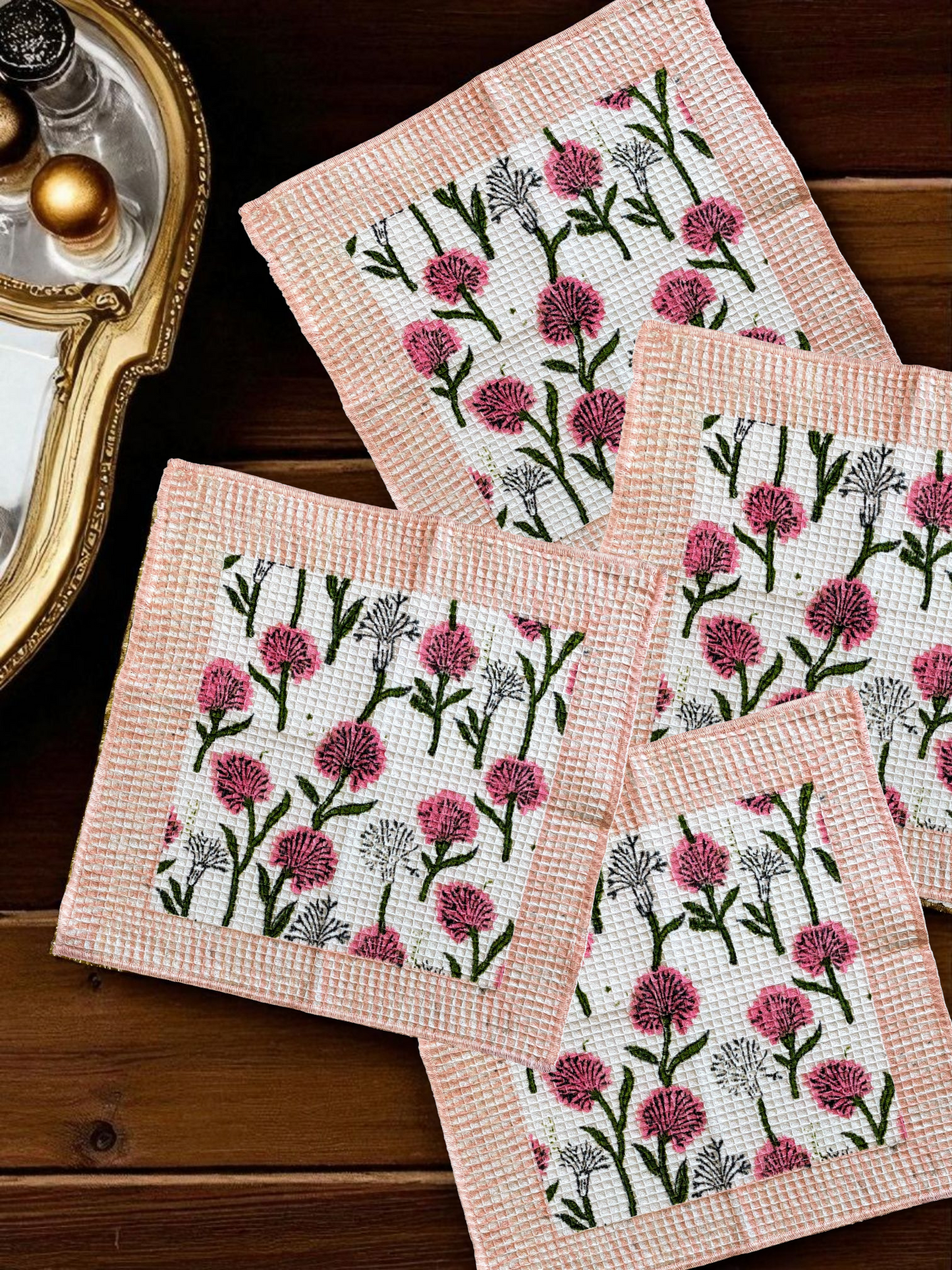 ROSELLE BLOOM HAND TOWEL BLUSH PINK (Set of 4)