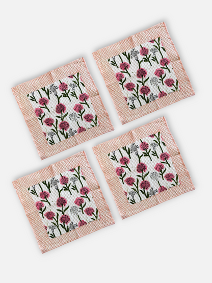 ROSELLE BLOOM HAND TOWEL BLUSH PINK (Set of 4)