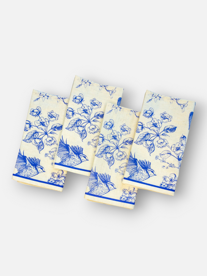 SAPPHIRE SONGBIRD DINNER NAPKIN OBALT BLUE (PER PC)