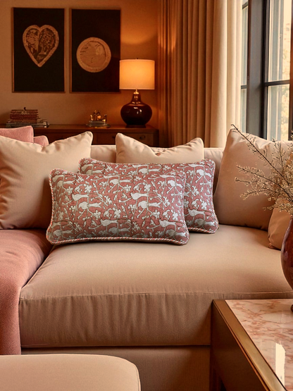 NARELLA LUMBER CUSHION DUSTY ROSE 18 x 11 IN