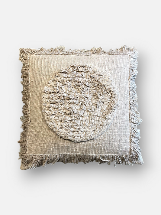 ROSELLE CUSHION LIGHT BEIGE 18 x 18 IN