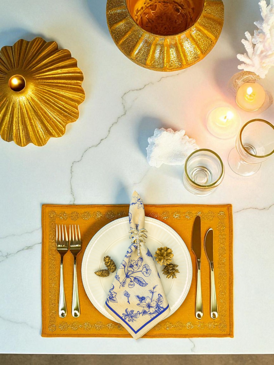 SAPPHIRE SONGBIRD DINNER NAPKIN OBALT BLUE (PER PC)