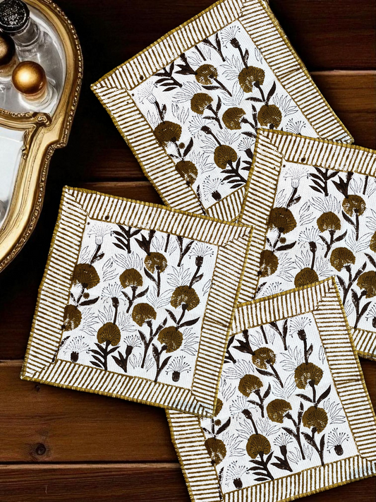 ROSELLE BLOOM HAND TOWEL ESPRESSO BROWN (SET OF 4)