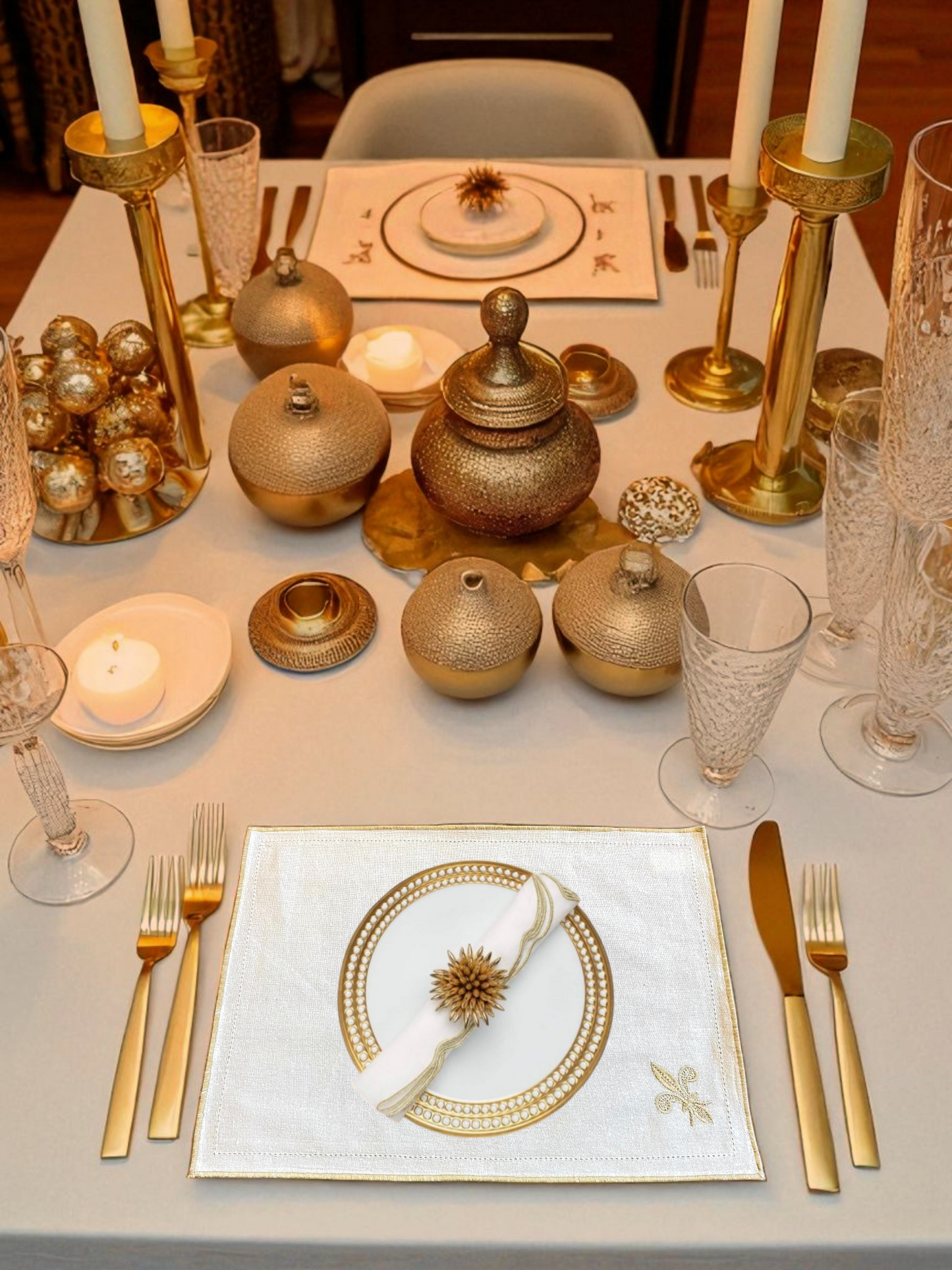 BELLEGARDE TABLE MAT NATURAL GOLD (PER PC)