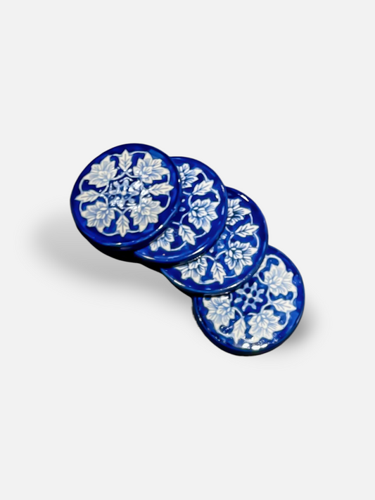 BLUE FLORAL COASTER (SET OF 4)