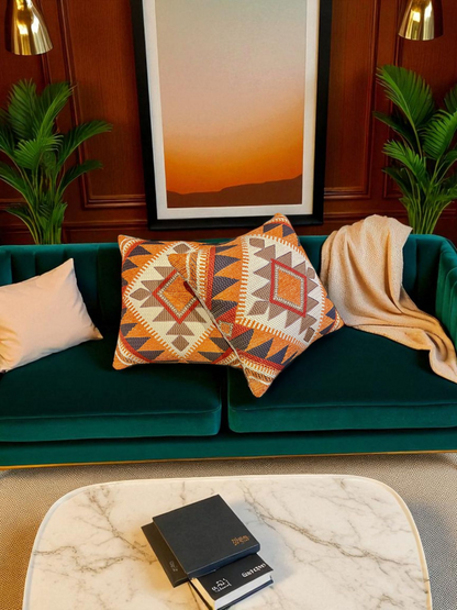 NOMIRA EMBER CUSHION BURNT ORANGE 20 x 20 IN