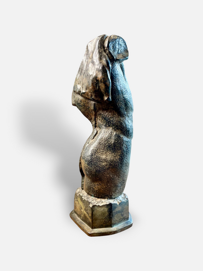HERON STATUE ANTIQUE BROWN