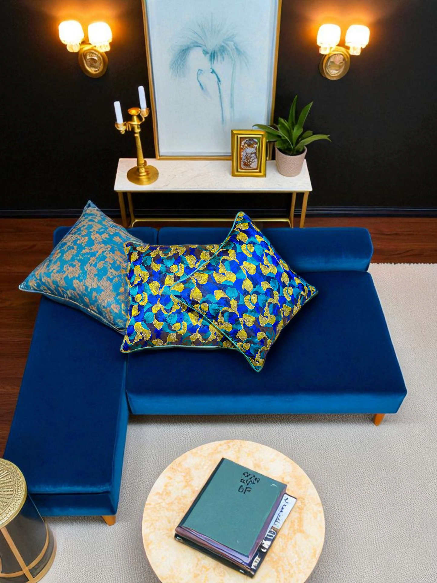 DUSKFLAIR CUSHION SHAPPHIRE BLUE 16 x 16 IN
