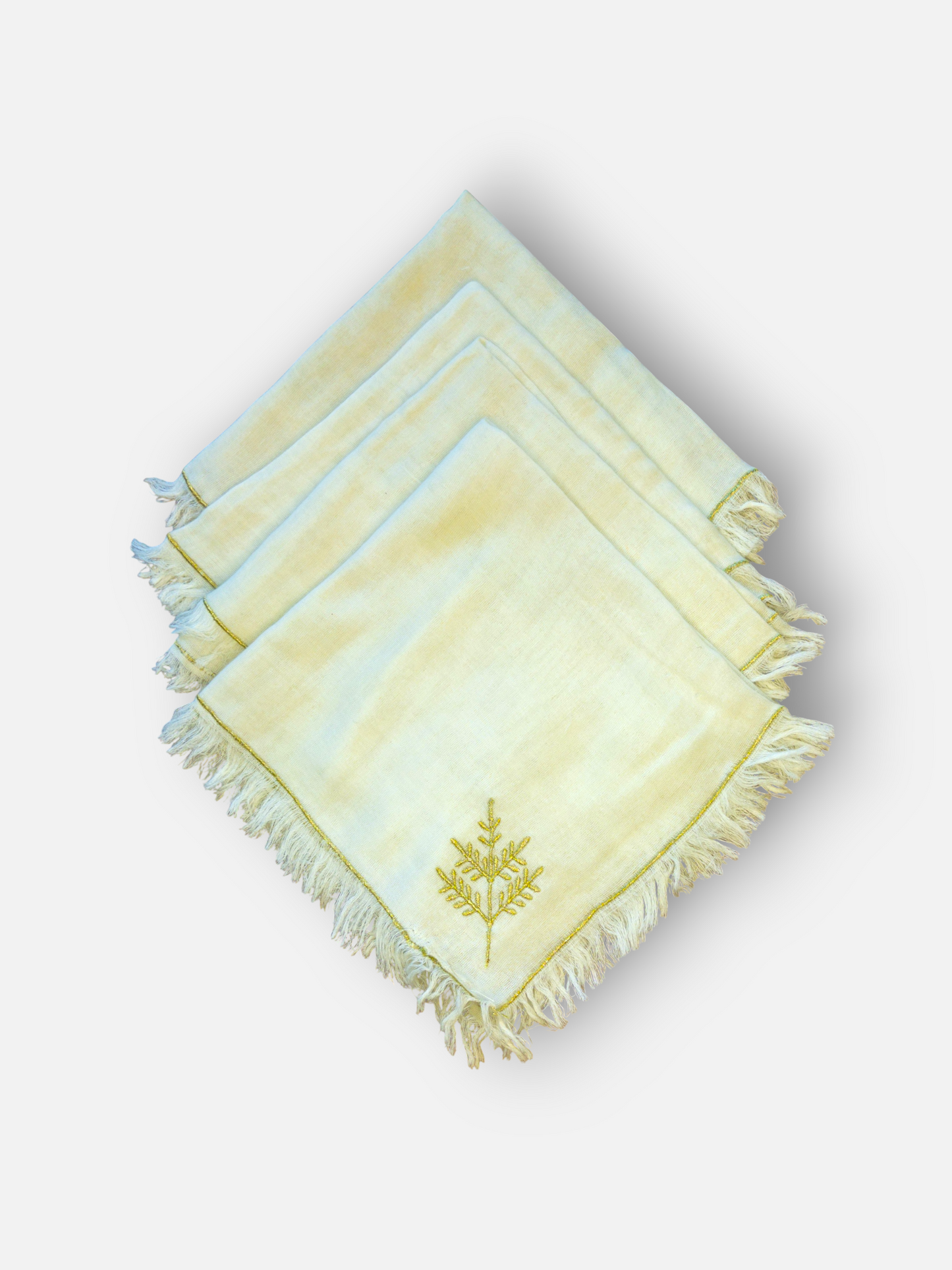 AURUM DINNER NAPKIN CREAM & GOLD (SET OF 4)