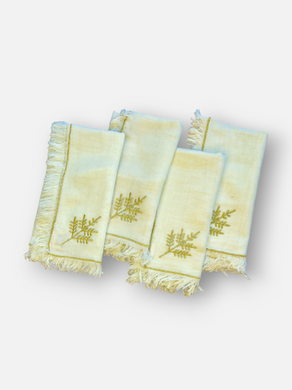 AURUM DINNER NAPKIN CREAM & GOLD (SET OF 4)