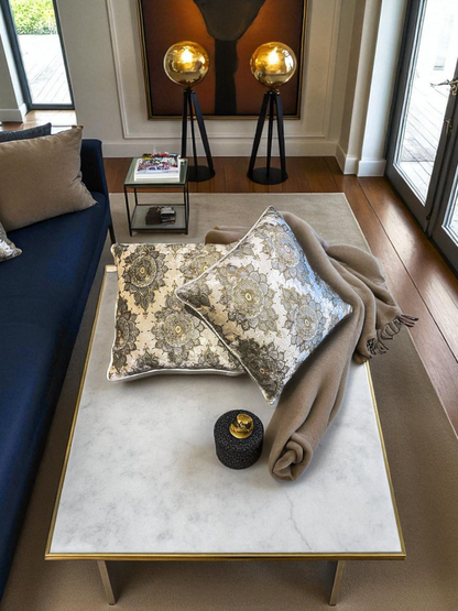 NIMAYA GOLD CUSHION PEARL 18 x 18 IN