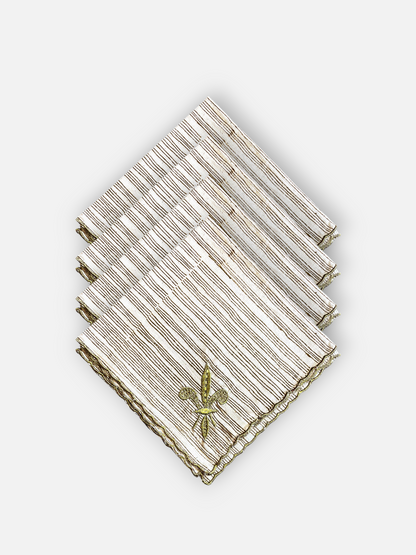 VELLURA STRIPE DINNER NAPKIN BROWN GOLD