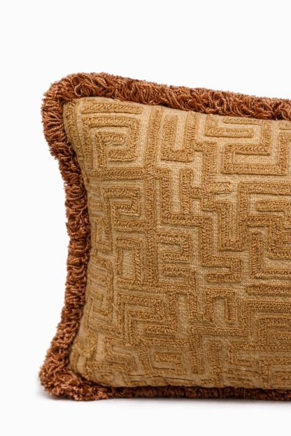 GOLDEN MAZE LUXE CUSHION 20 X 13 IN