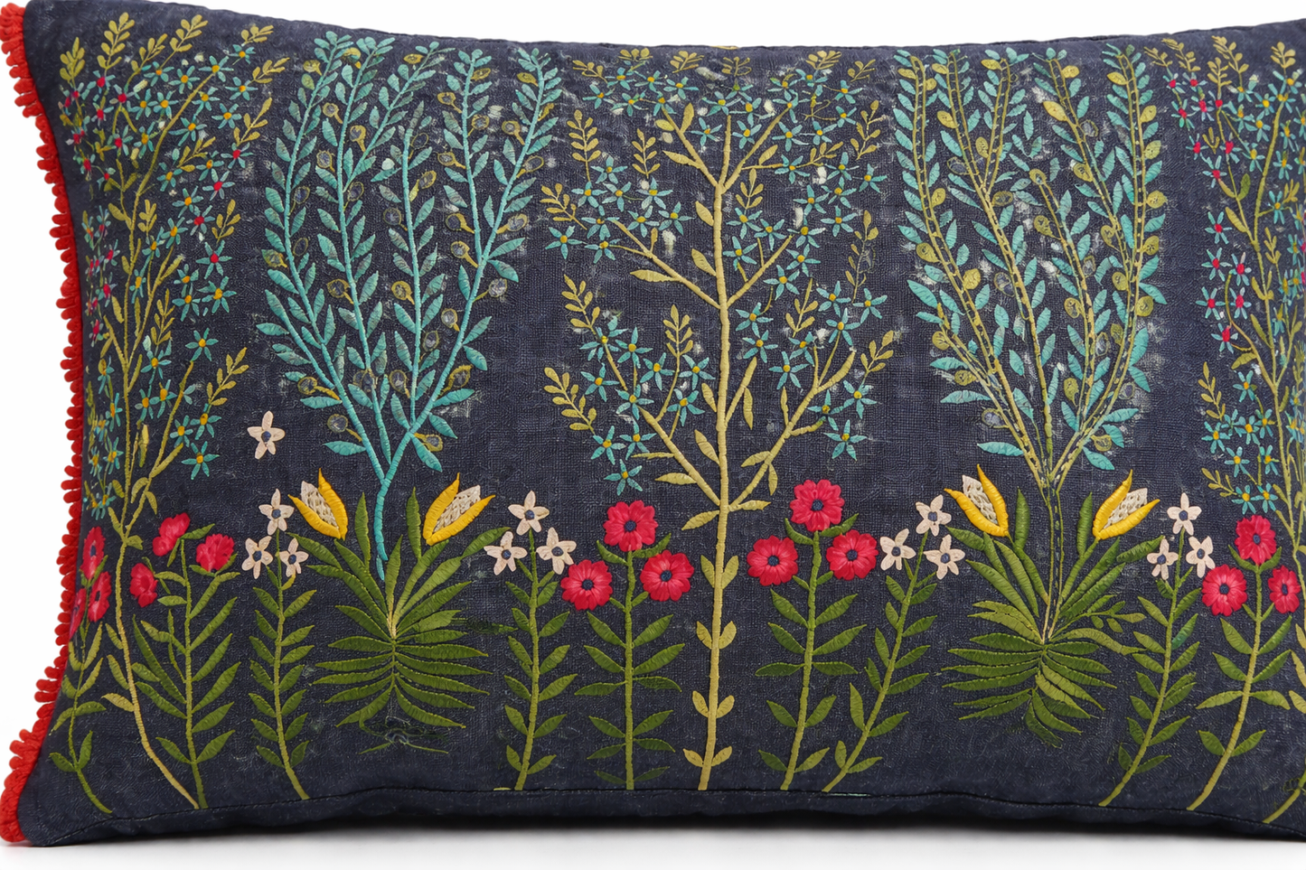 MIDNIGHT GARDEN BLOOM CUSHION 24 X 12 IN