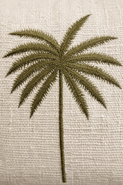 PALM BEACH DARK GREEN CUSHION 16X16 IN