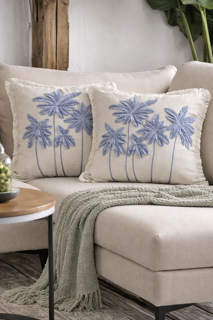 PALM BEACH BLUE CUSHION 20X20 IN