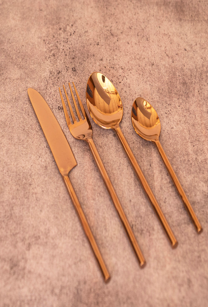 Marina Mirror Rose Gold  Cutlery (Set of 4)