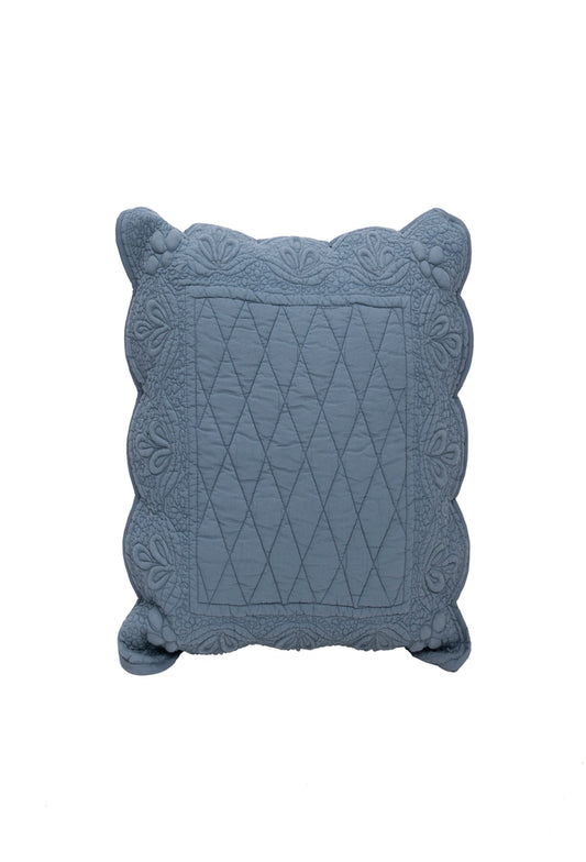 Blue Scalloped Cushion