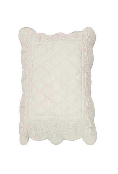 Off White Scalloped Cushion