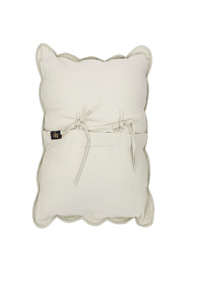 Off White Scalloped Cushion