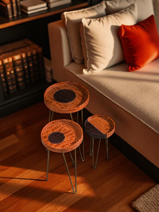 SUNSET LEATHER TRAY WITH STAND (SMALL)