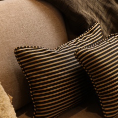 Gold Black Strip Cushion