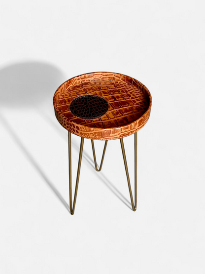 SUNSET LEATHER TRAY WITH STAND (MEDIUM)