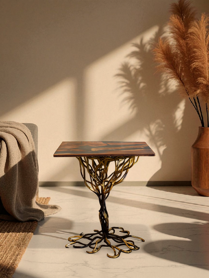 BROWN LAVA SIDE TABLE