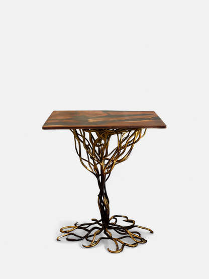 BROWN LAVA SIDE TABLE