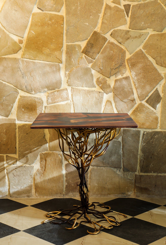 Brown Lava Side Table