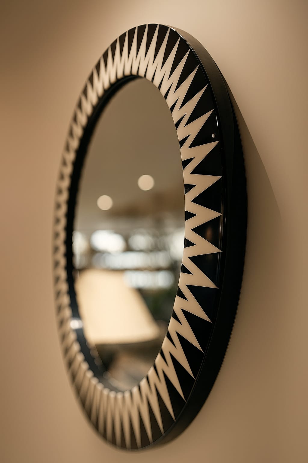 Monochrome Round Mirror