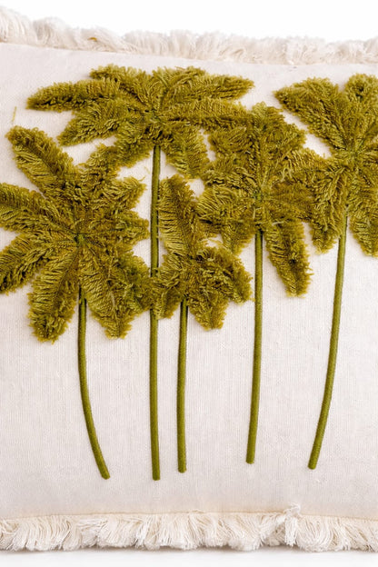 PALM BEACH GREEN CUSHION 20X12 IN