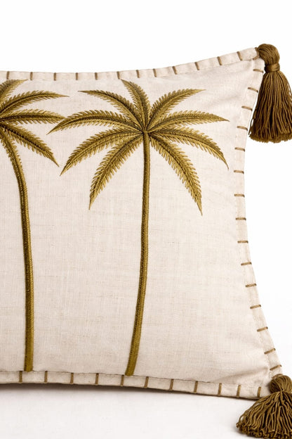 PALM BEACH DARK GREEN CUSHION 20X12 IN
