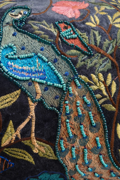 ROYAL PEACOCK GARDEN CUSHION 20 X 13 IN