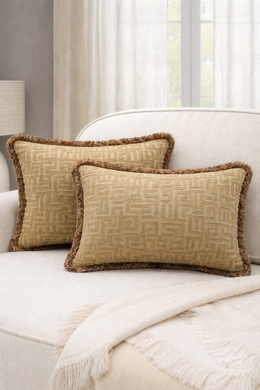 GOLDEN MAZE LUXE CUSHION 20 X 13 IN