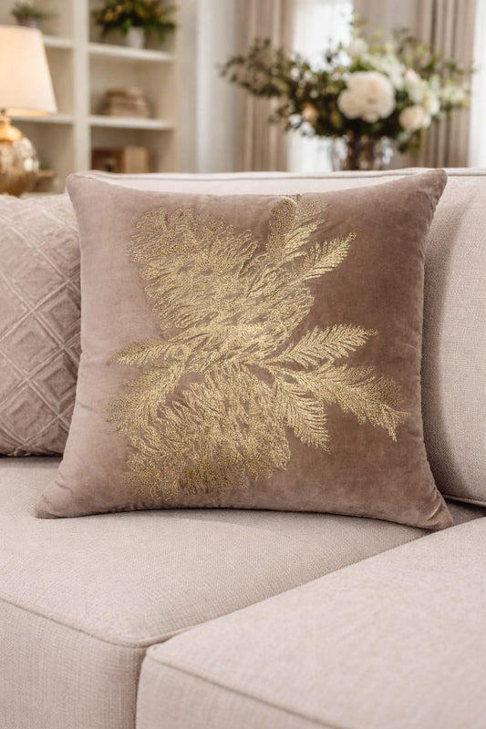 VELVET LUXE LEAF CUSHION