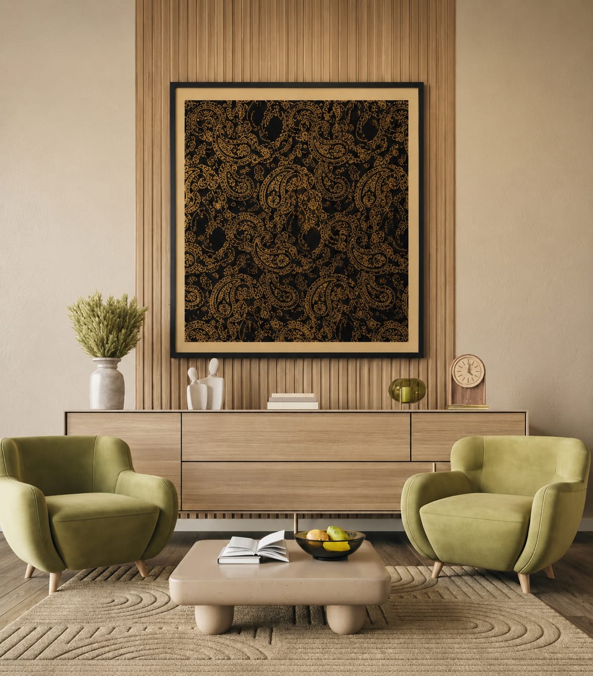 Royal Paisley Elegance Wall Art 44x44 IN