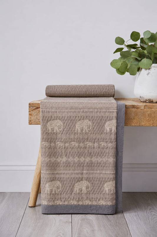 IVORY ELEPHANT BEDSPREAD 95X106 INCH