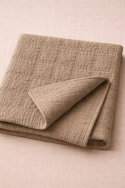 SOFT BED COVER BROWN