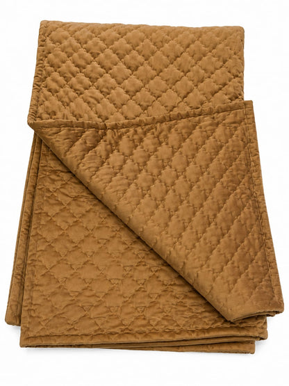 BROWN VELVET HALF BED COVER