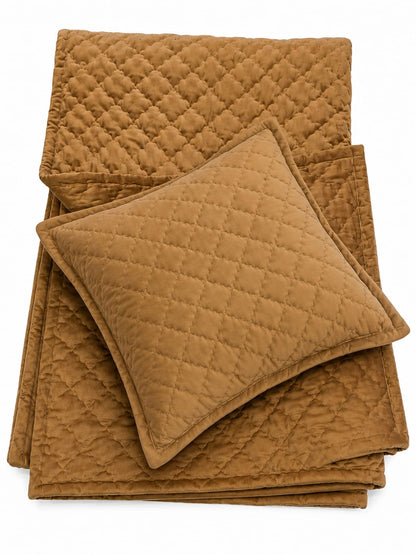 BROWN VELVET HALF BED COVER
