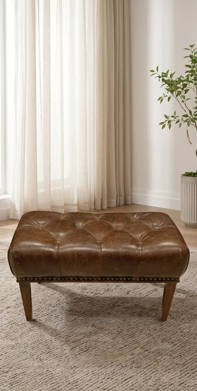 Caara Leather Stool