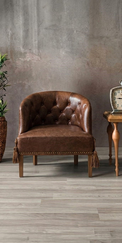 Caara Leather Arms Chair