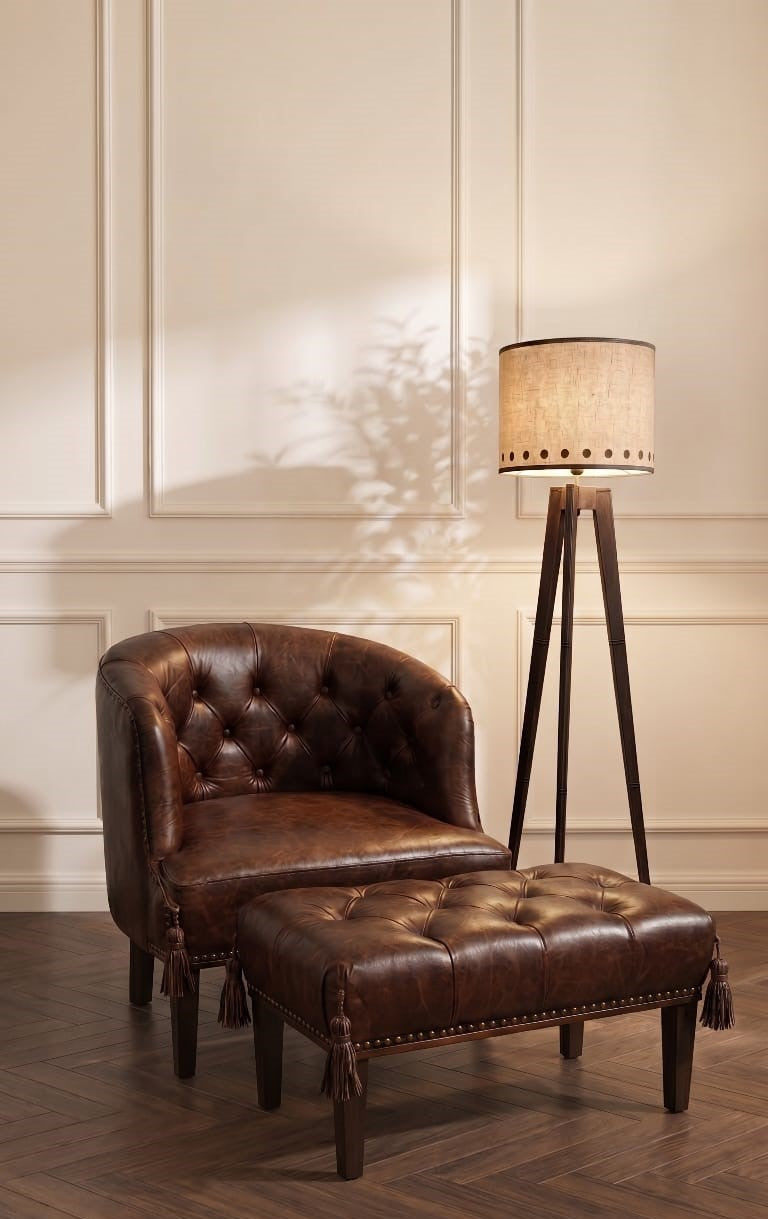 Caara Leather Arms Chair