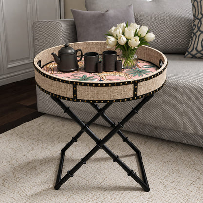 Pink Velvet Leather Tray