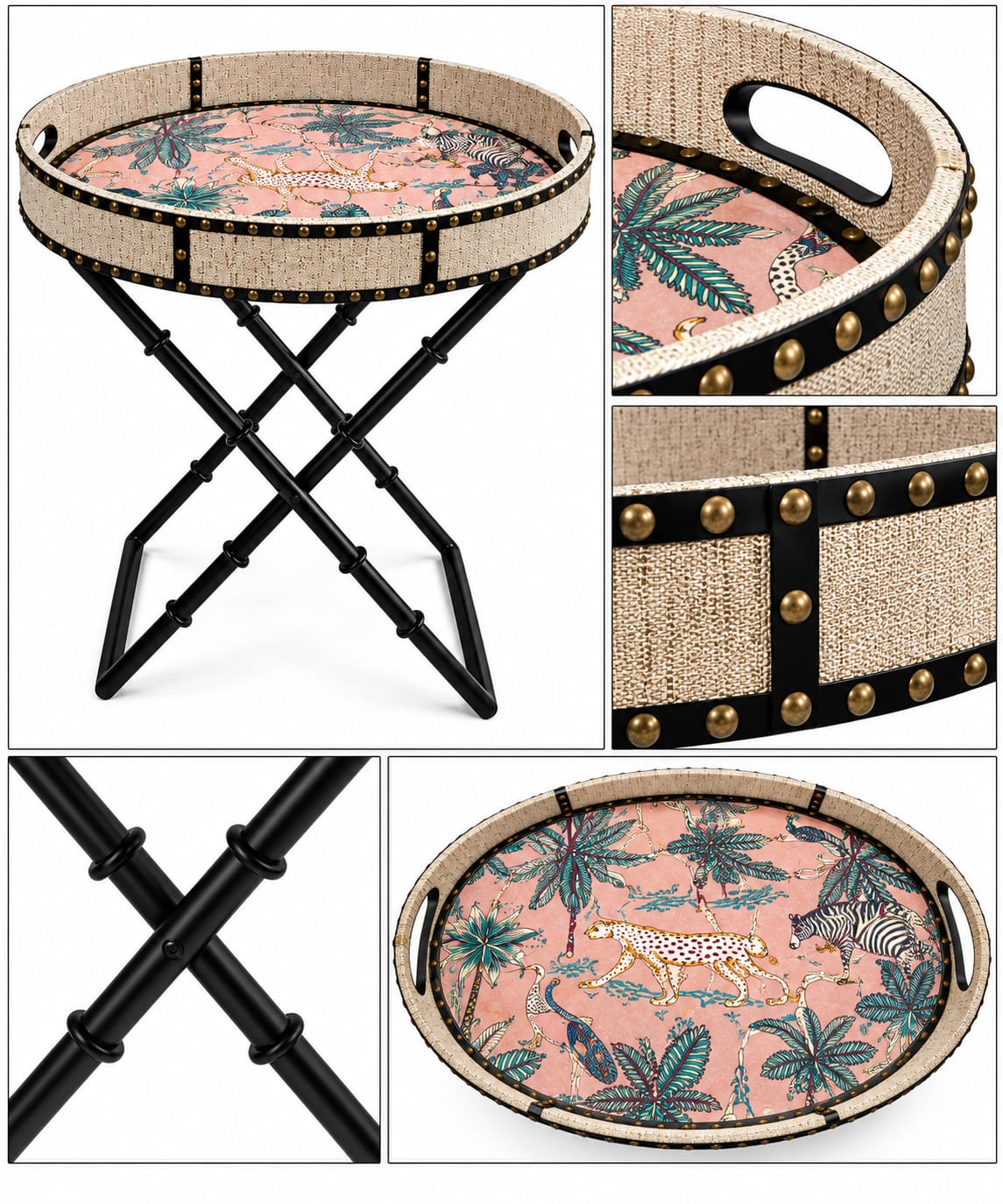Pink Velvet Leather Tray