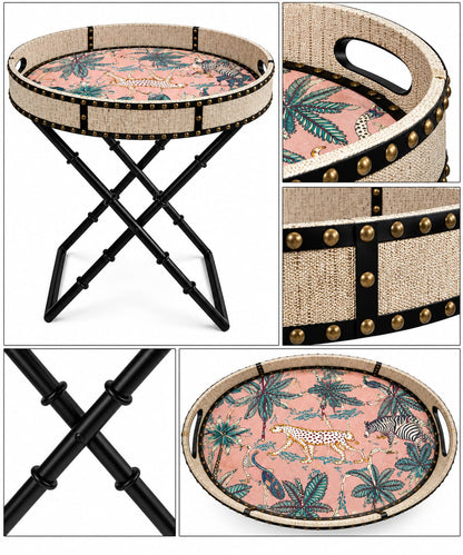 Pink Velvet Leather Tray