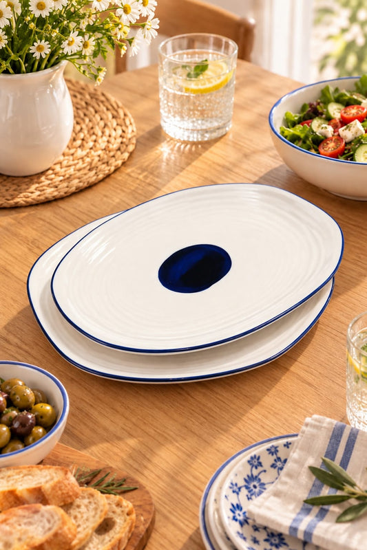 Indigo Platter (Set of 2)